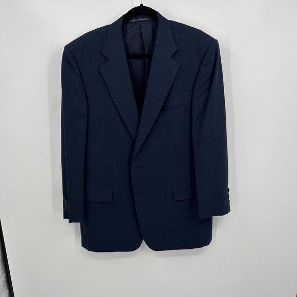 Ermenegildo Zegna Blazer Lapel Collar Buttoned Long Sleeve Black Size 44S - Picture 1 of 10